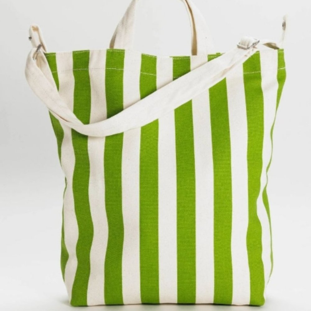NWT Baggu Duck Bag - Green Awning Stripe